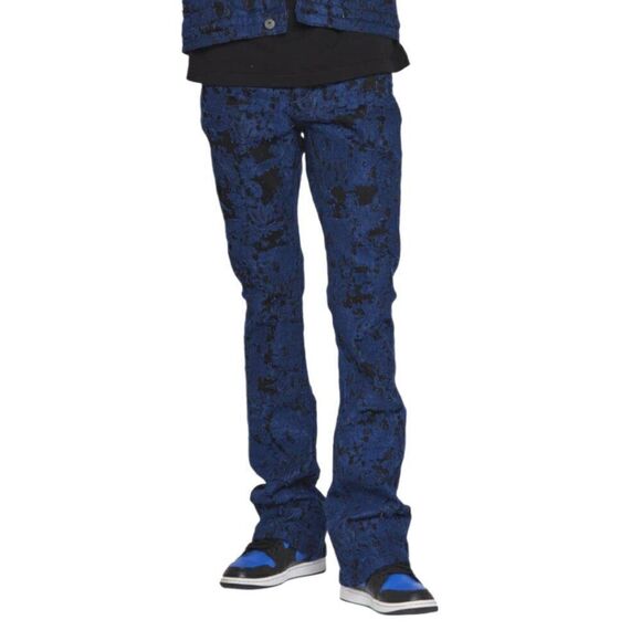 Valabasas Stacked "Blue Moon" Denim Jean - Blue/Black Size 40 NWT - Picture 1 of 10